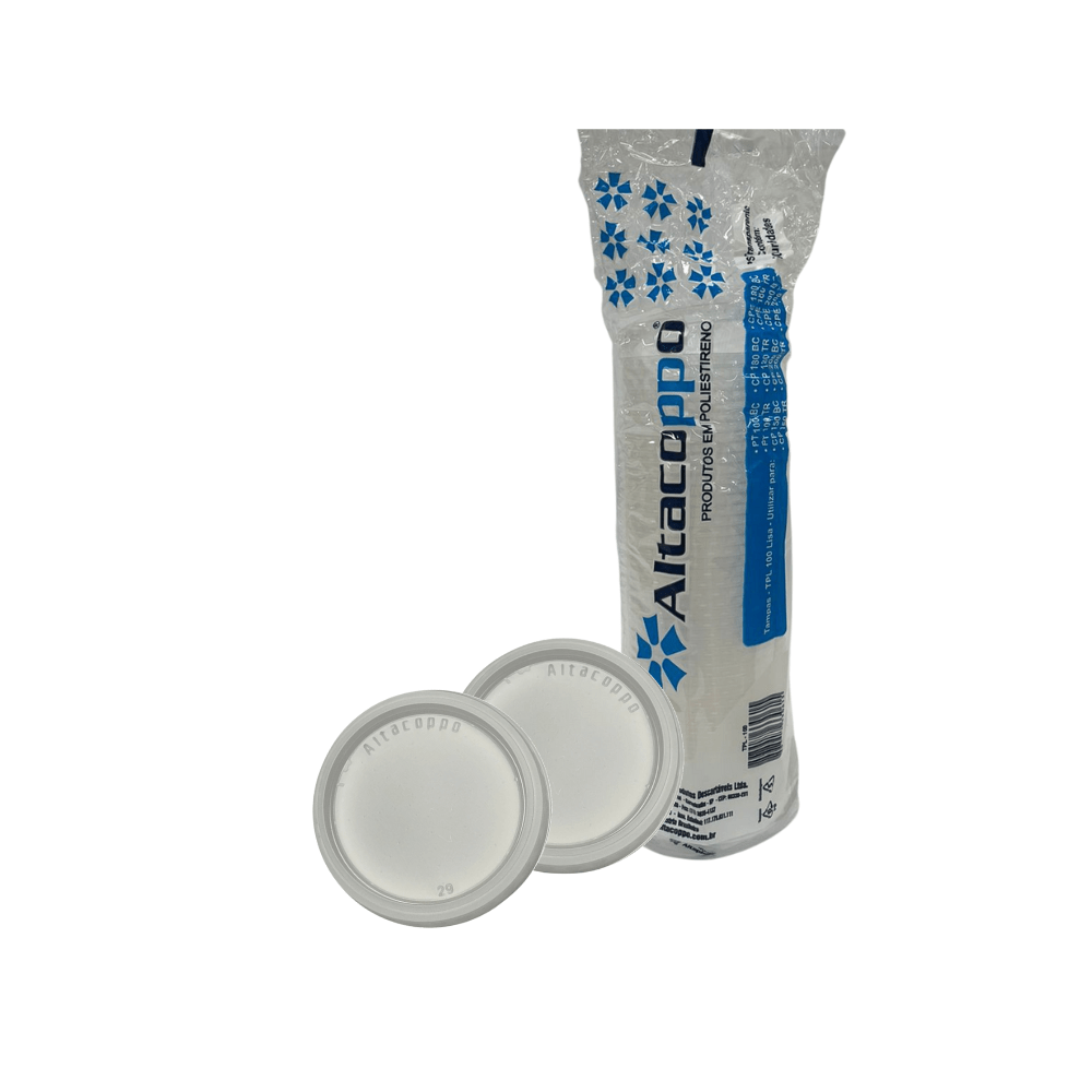 Tampa para Copos 180ml/200ml e Potes 100ml Altacoppo 50 Unid