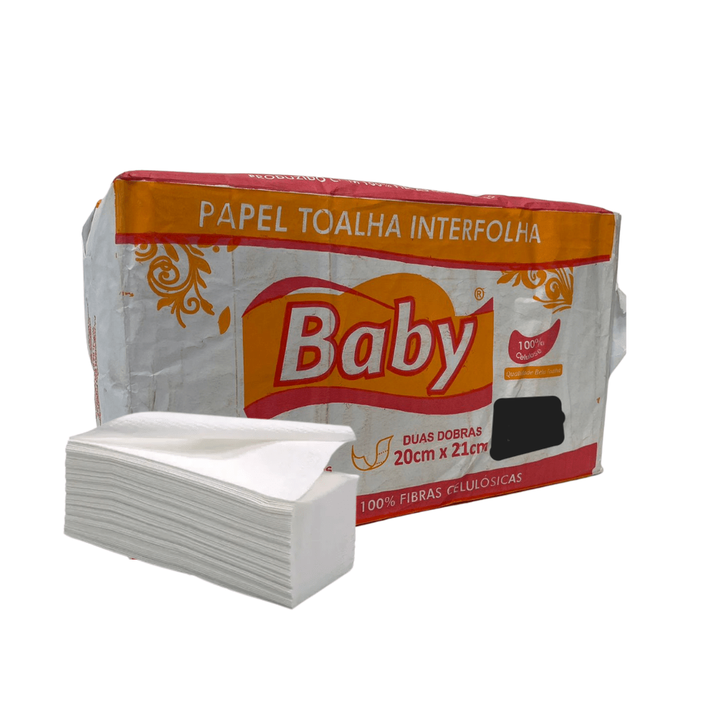 Papel Toalha Interfolha Baby 2 Dobras 1.000 Folhas Simples