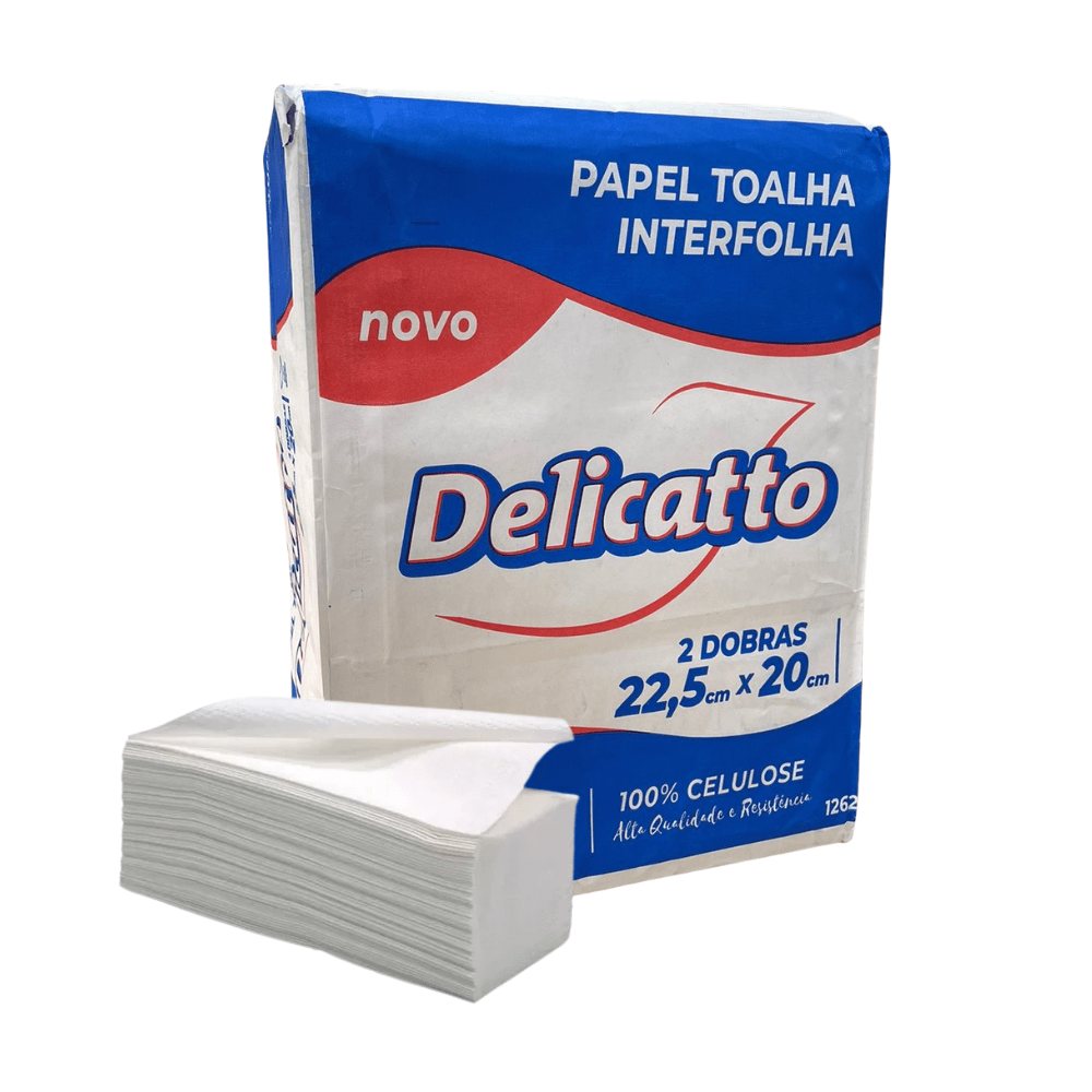 Papel Toalha Interfolha Delicatto 2 Dobras Folha Simples 22,5x20cm