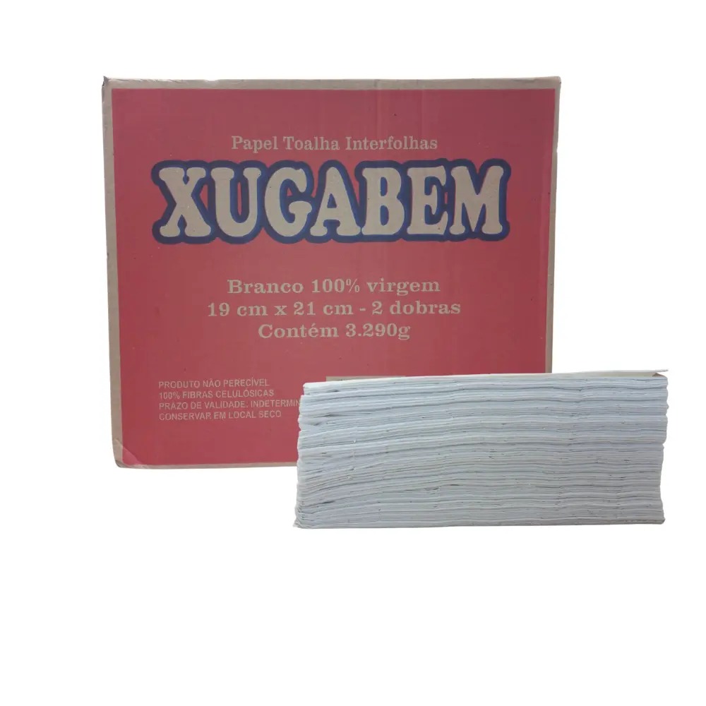 Papel Toalha Interfolha Xugabem 2 Dobras 4.000 Folhas Simples