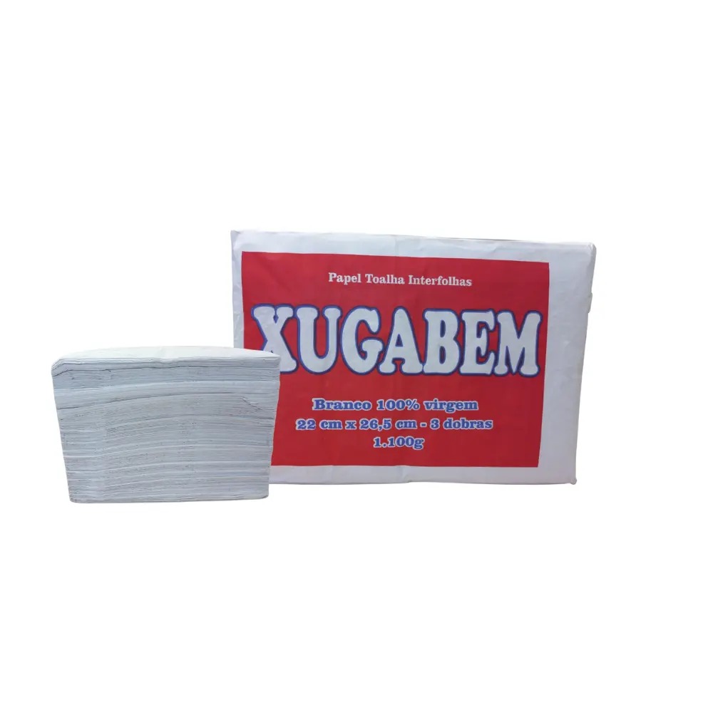 Papel Toalha Interfolha Xugabem 3 Dobras 800 Folhas Simples